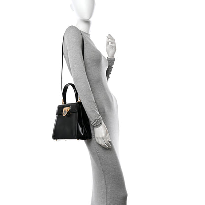 Salvatore Ferragamo Brushed Off Calfskin Medium Iconic Top Handle Black 2 of 12
