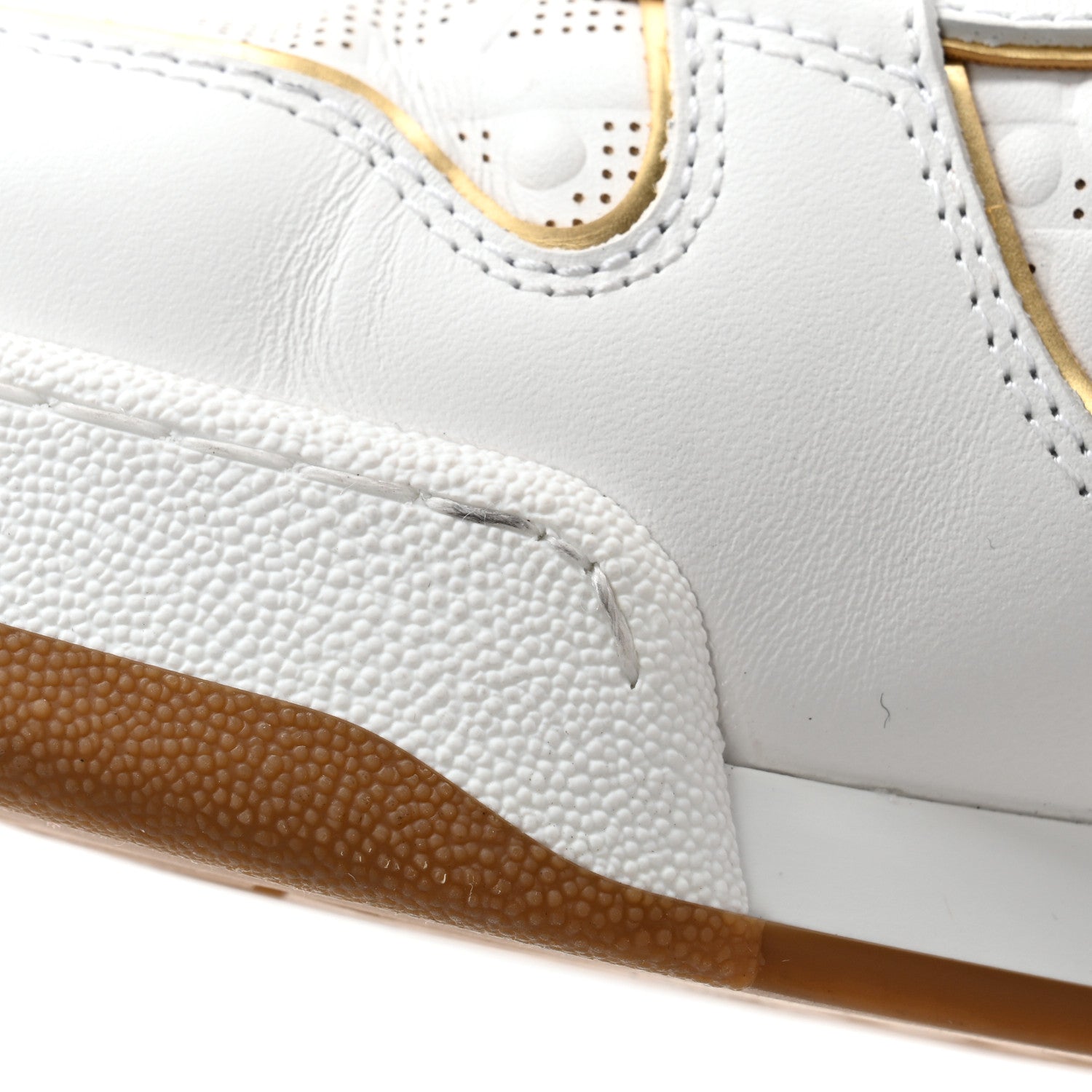 Christian Dior Calfskin Oblique Laser Perforated Dior One Low Sneakers 39.5 Off White Gold 14 of 15