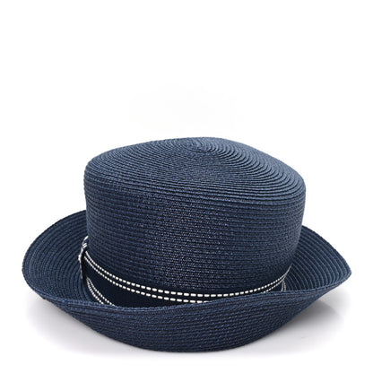 Hermes Braided Raffia Balthazar Sellier Hat 59 Marine 5 of 9