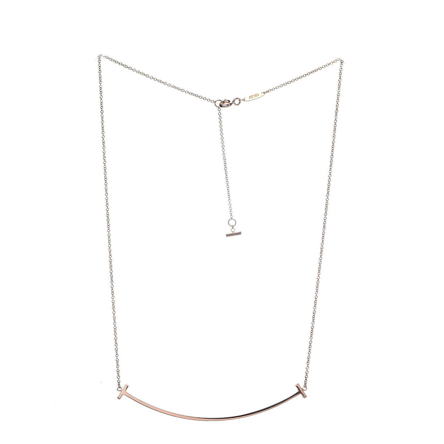 18K Rose Gold T Smile Pendant Necklace