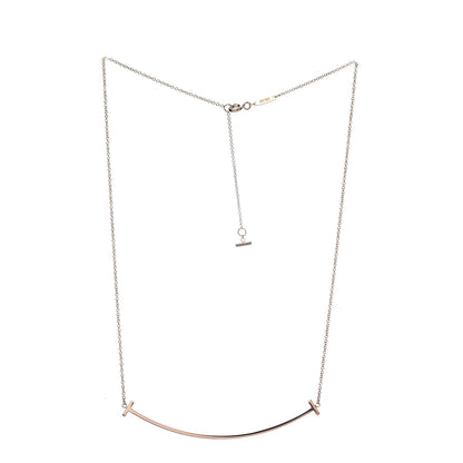 Tiffany 18K Rose Gold T Smile Pendant Necklace 3 of 6