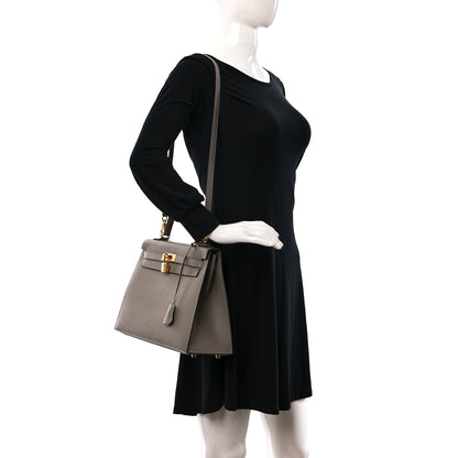 Hermes Epsom Kelly Sellier 32 Gris Asphalt 2 of 9