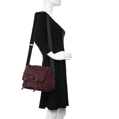 Prada Nylon Vela Messenger Bag Bordeaux 2 of 9