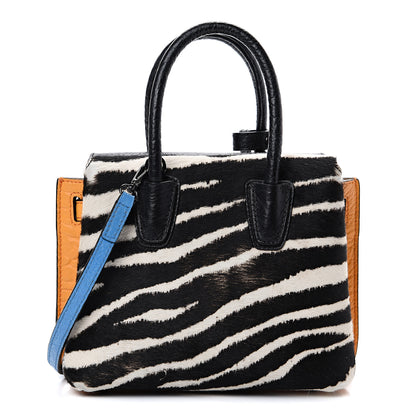 MCM Calfskin Pony Hair Zebra Print Tri-Color Mini Milla Tote Multicolor 1 of 10