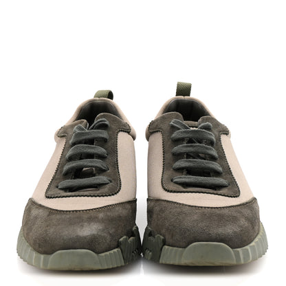 Hermes Technical Jersey Goatskin Suede Goatskin Bouncing Sneakers 39 Vert Toundra Vert Foret 3 of 9