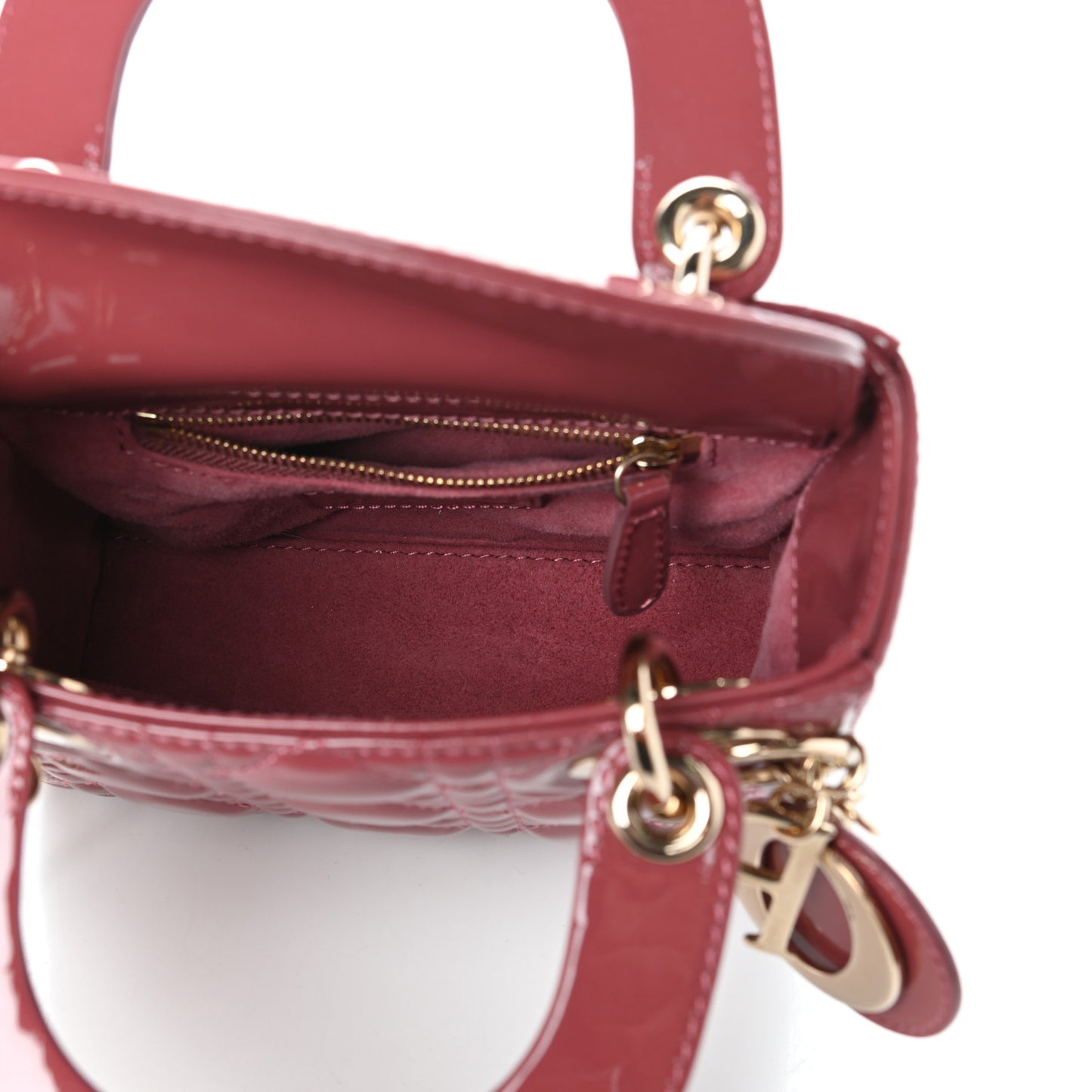 Patent Cannage Mini Lady Dior Pink
