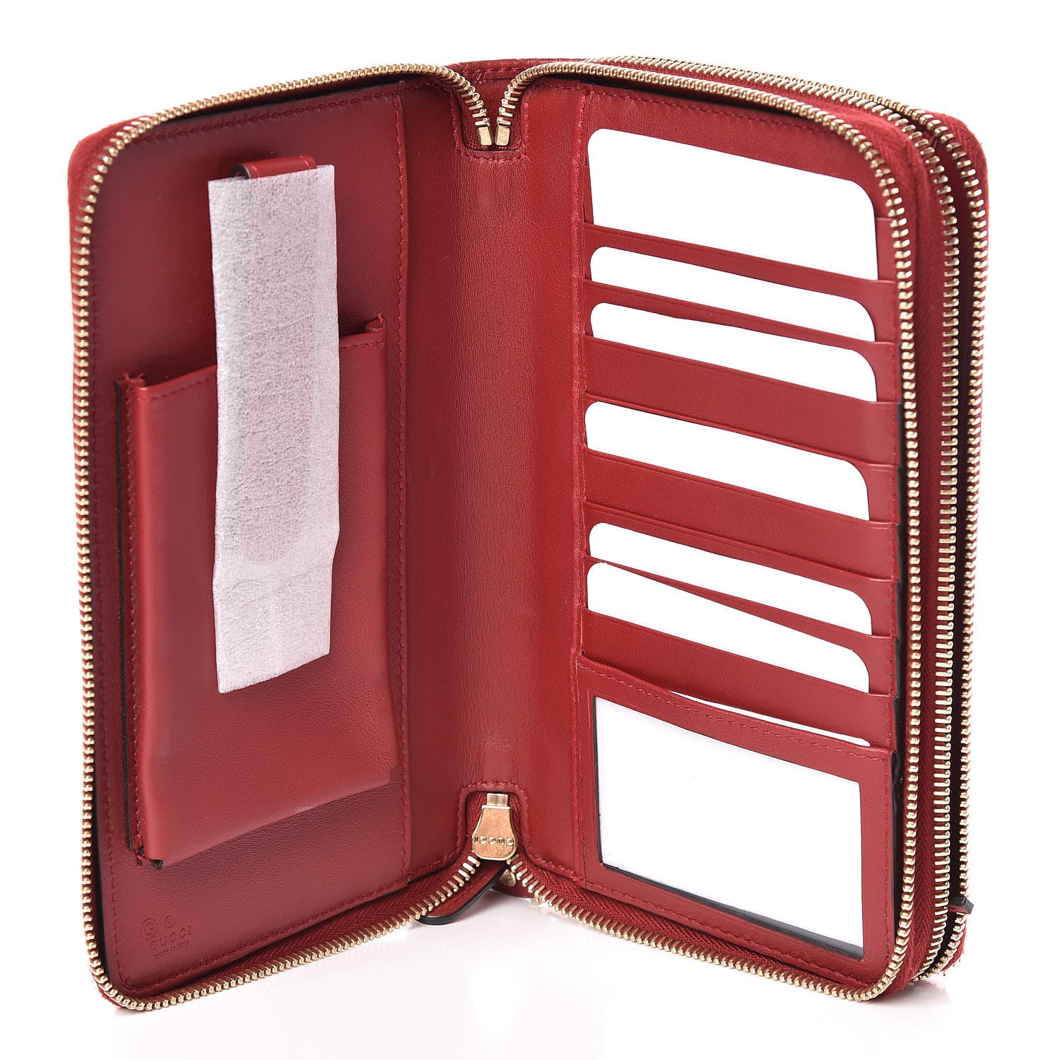 Gucci Microguccissima Zip Around Top Handle Travel Wallet Red 6 of 9