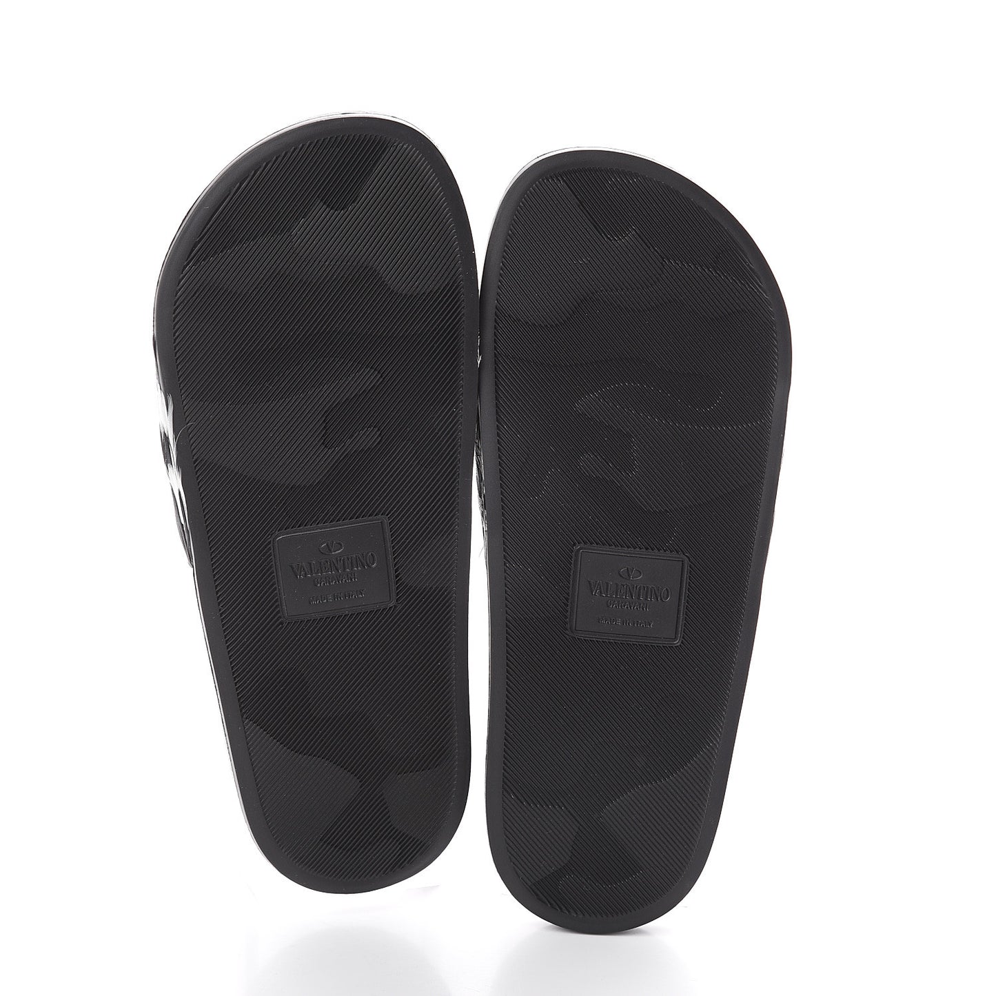 Rubber Feather Pool Slide Sandals 38 Black White