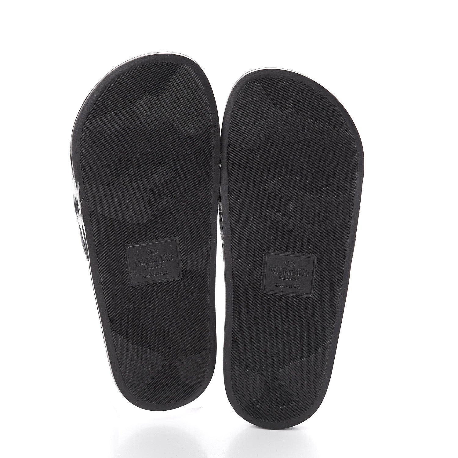 Valentino Garavani Rubber Feather Pool Slide Sandals 38 Black White 6 of 6