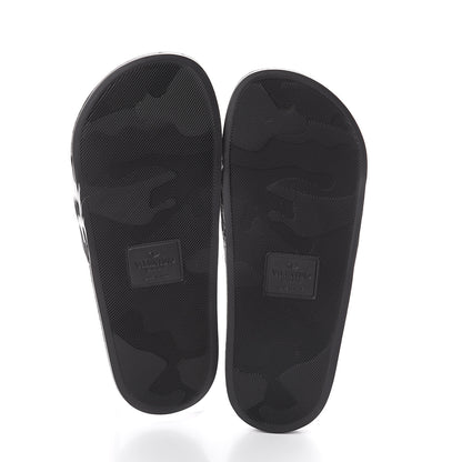 Valentino Garavani Rubber Feather Pool Slide Sandals 38 Black White 6 of 6