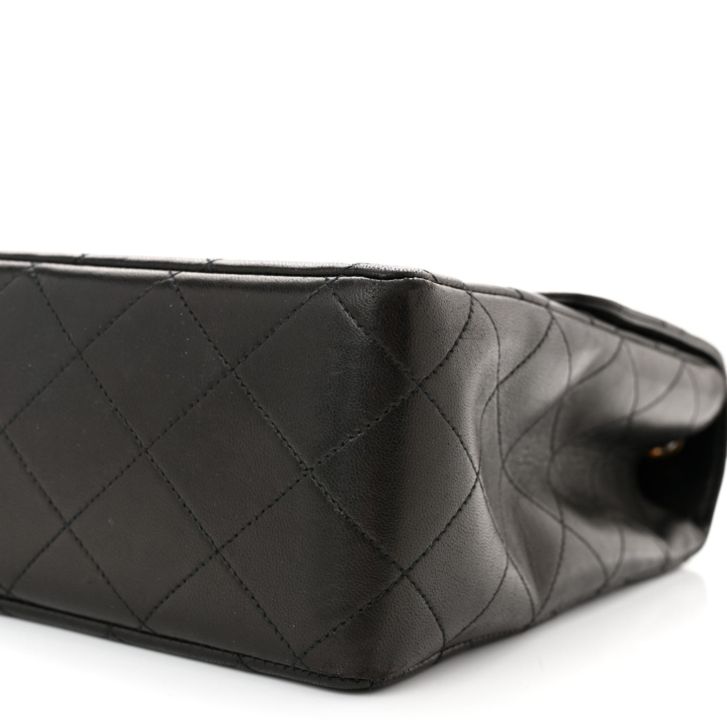 Lambskin Quilted XL Jumbo Single Flap Black