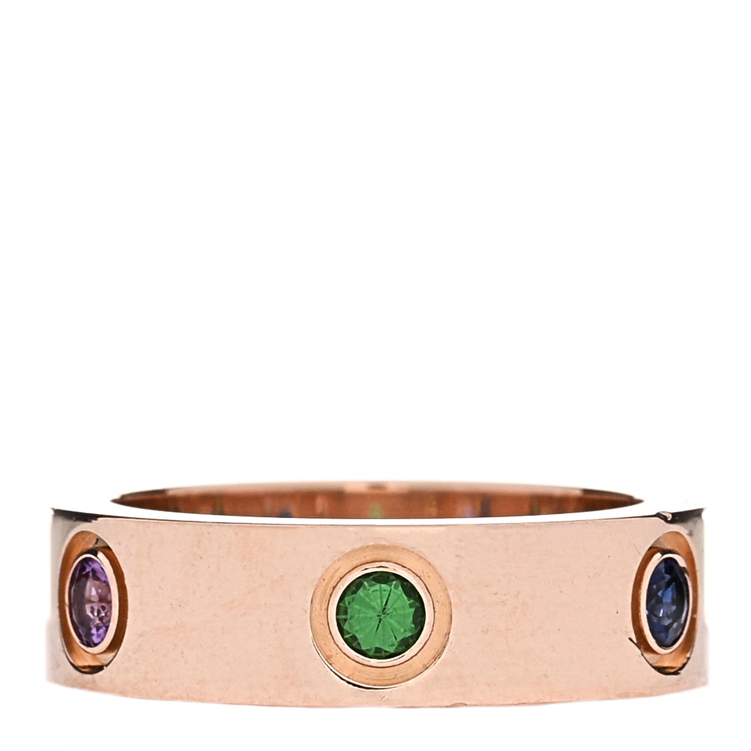 Cartier 18K Pink Gold Sapphire Garnet Amethyst 5.5mm LOVE Ring 50 5.25 3 of 5