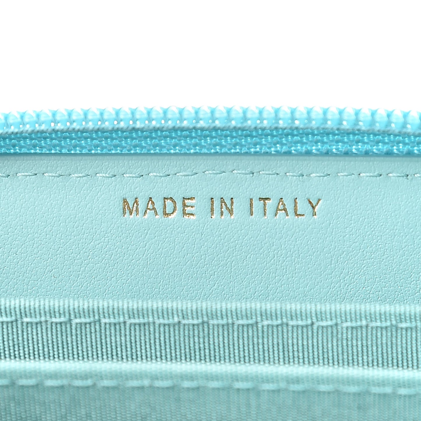 Caviar Quilted Boy Zip Around Coin Purse Wallet Light Blue