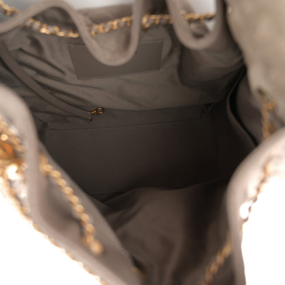 Chanel Suede Quilted Medium Chanel 25 Handbag Grey 6 of 11