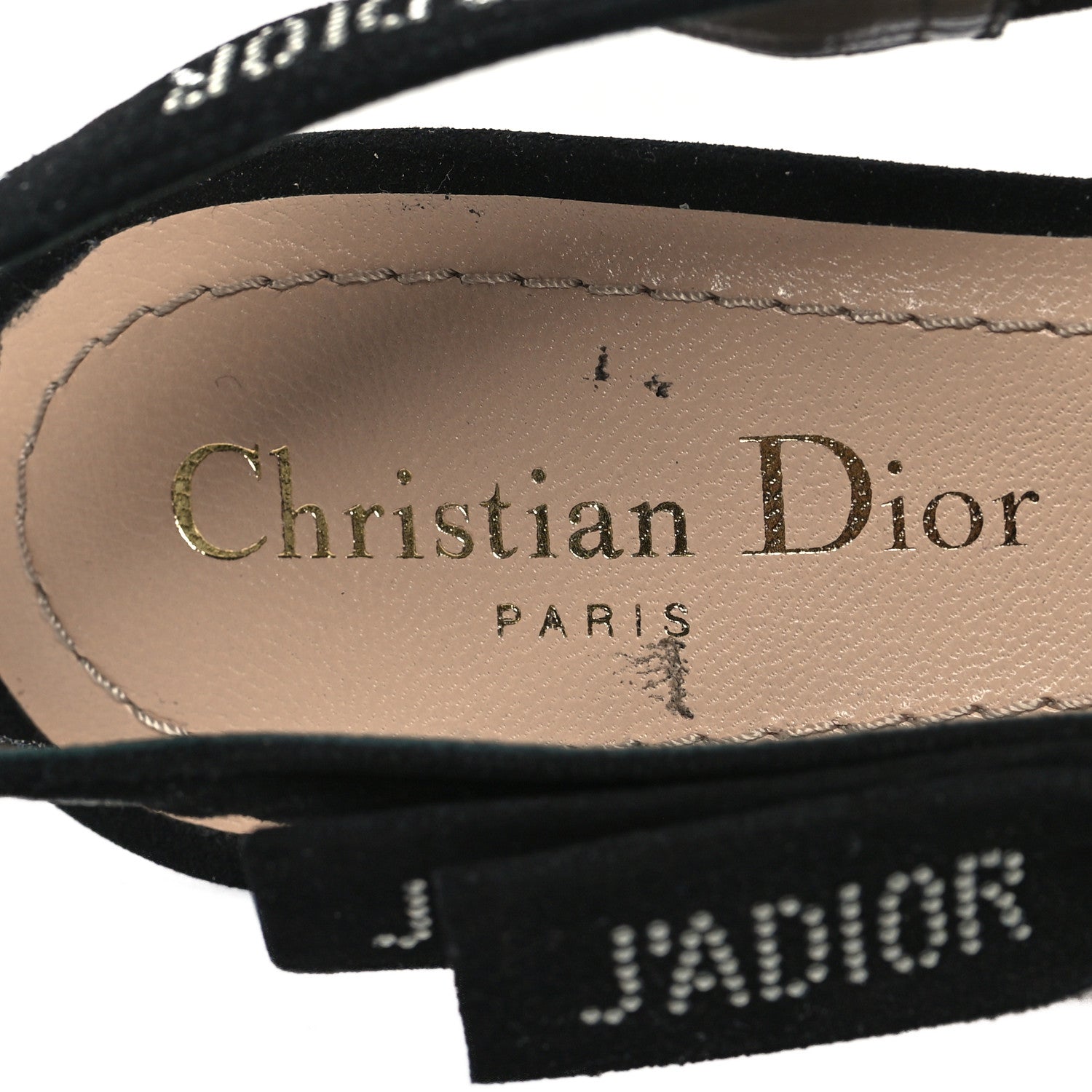 Christian Dior Mesh Plumetis Crystal Suede J'Adior Slingback 65mm Pumps 38.5 Nude Black 8 of 10