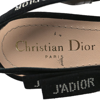 Christian Dior Mesh Plumetis Crystal Suede J'Adior Slingback 65mm Pumps 38.5 Nude Black 8 of 10