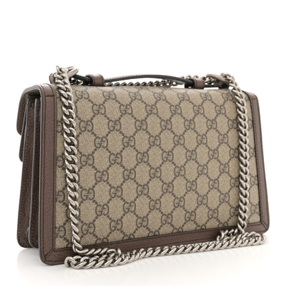 Gucci GG Supreme Monogram Textured Dollar Calfskin Top Handle Dionysus Shoulder Bag Beige Ebony New Acero 3 of 12