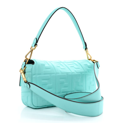 Fendi Nappa FF 1974 Embossed Baguette Spring Turquoise 2 of 10