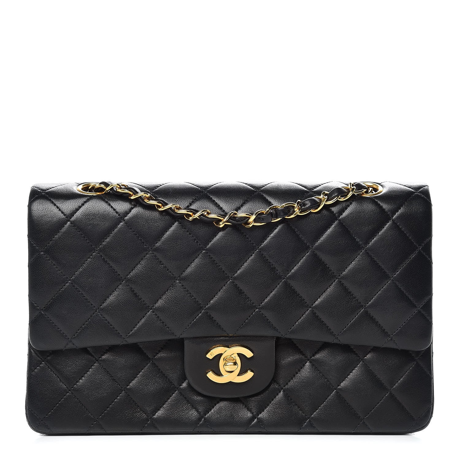 Chanel Lambskin Quilted Medium Double Flap Black 1 of 11