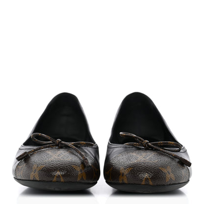 Louis Vuitton Calfskin Monogram Bow Ballerina Flats 38 Black 2 of 10
