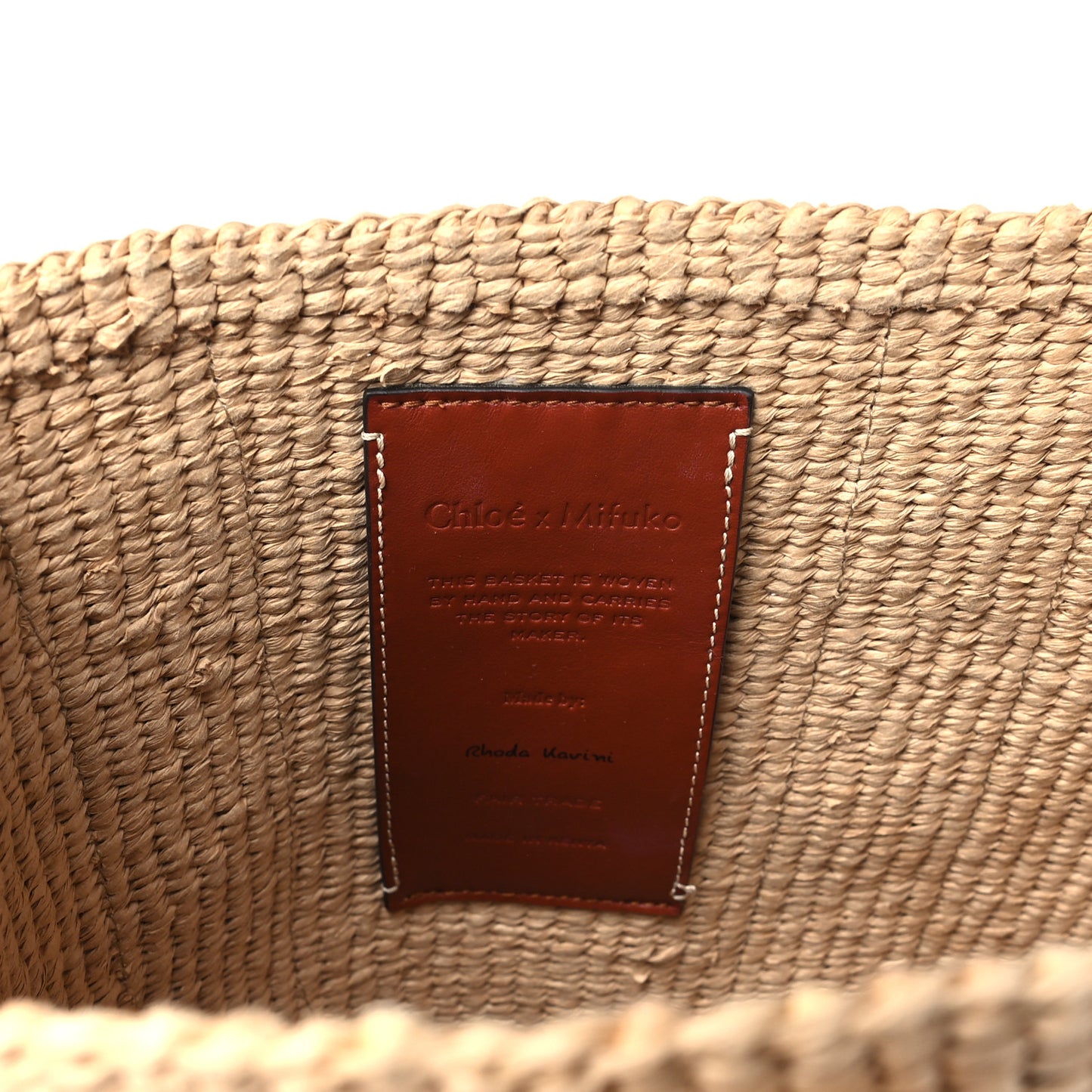 Raffia Large Woody Basket Bag White