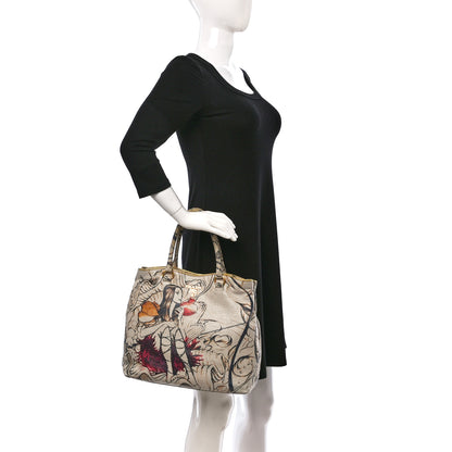 Prada X JAMES JEAN Cervo Lux Fairy Print Large Tote Prugna 2 of 14