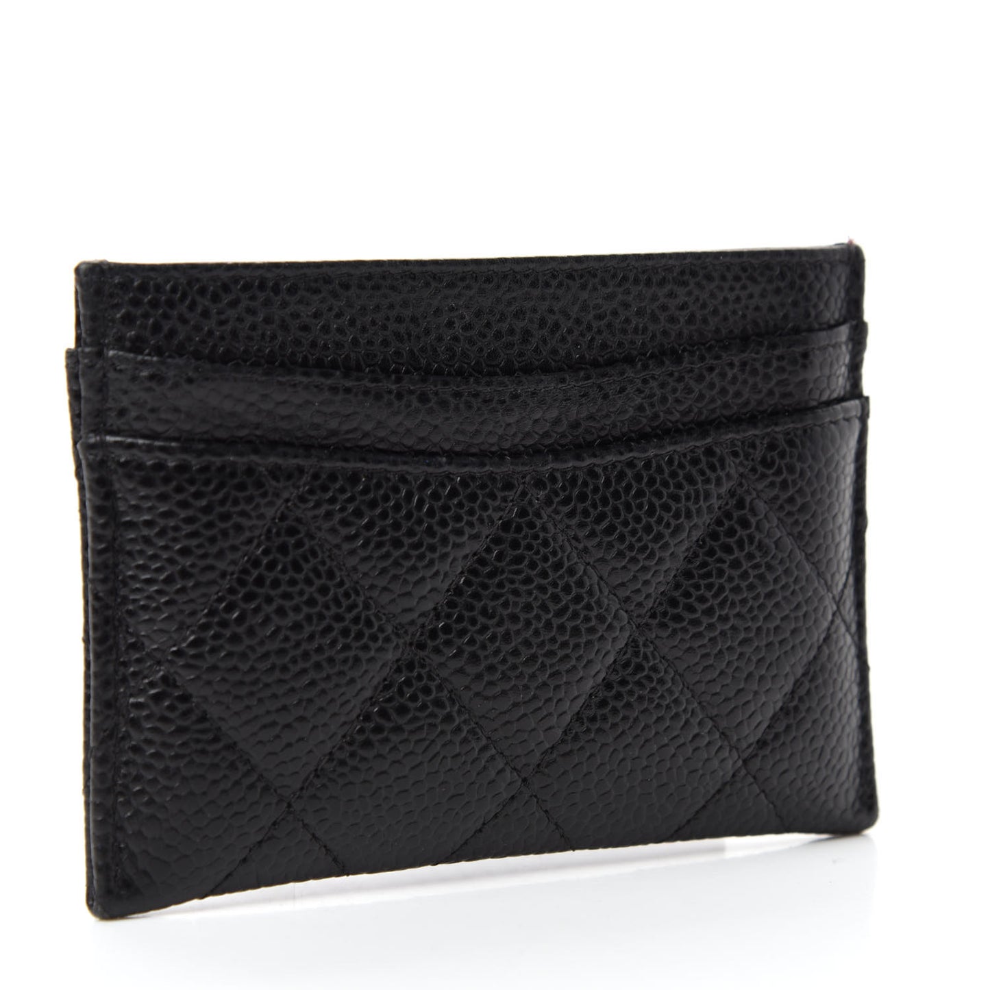 Caviar Quilted Card Holder Black