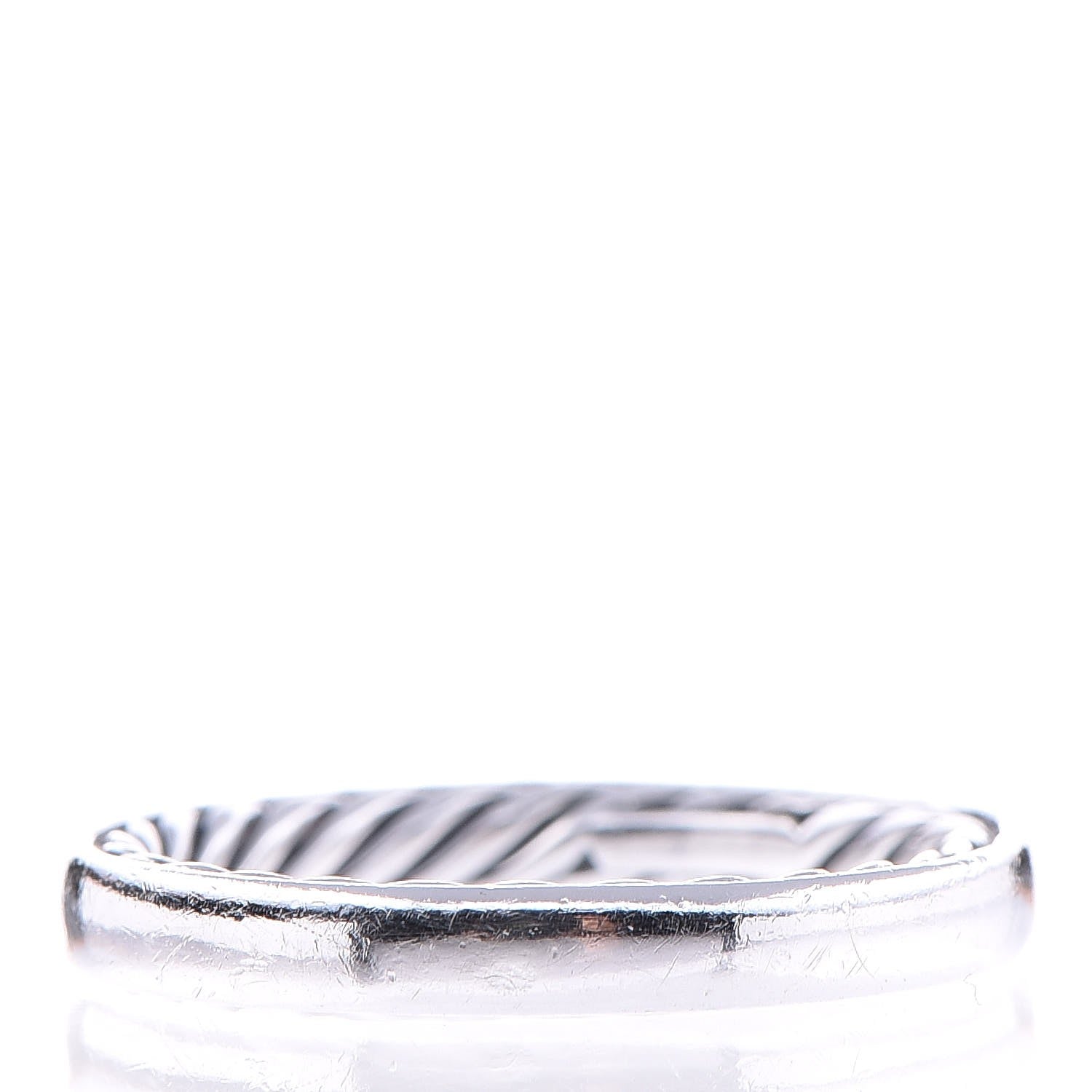 David Yurman Sterling Silver 3mm Cable Classics Band Ring 54 7 1 of 4