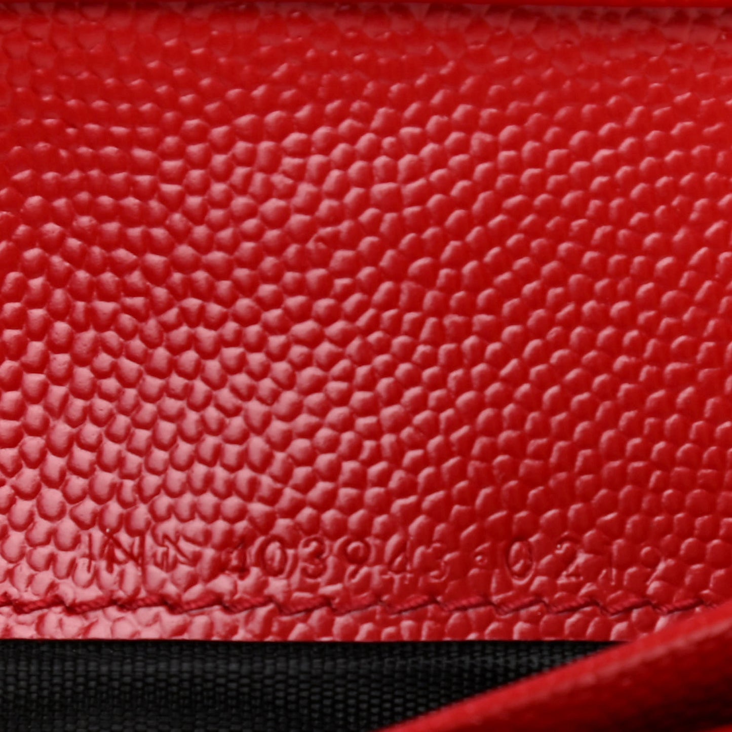 Grain De Poudre Matelasse Chevron Monogram Compact Tri Fold Wallet Red