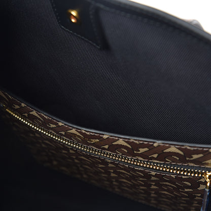 Burberry E-Canvas Monogram Stripe Book Tote Bridle Brown 10 of 11