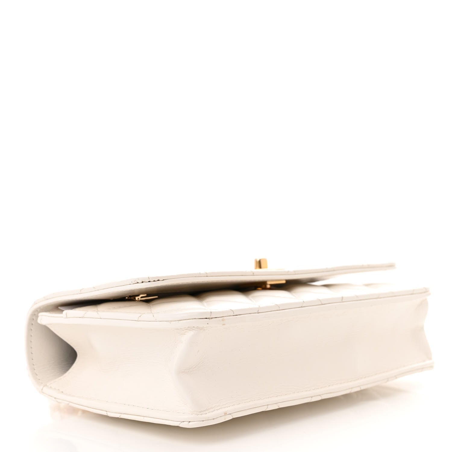 Chanel Shiny Calfskin Quilted Multicolor Top Handle Wallet On Chain WOC White 4 of 14