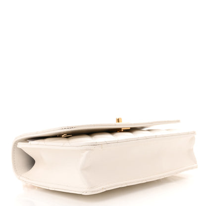 Chanel Shiny Calfskin Quilted Multicolor Top Handle Wallet On Chain WOC White 4 of 14