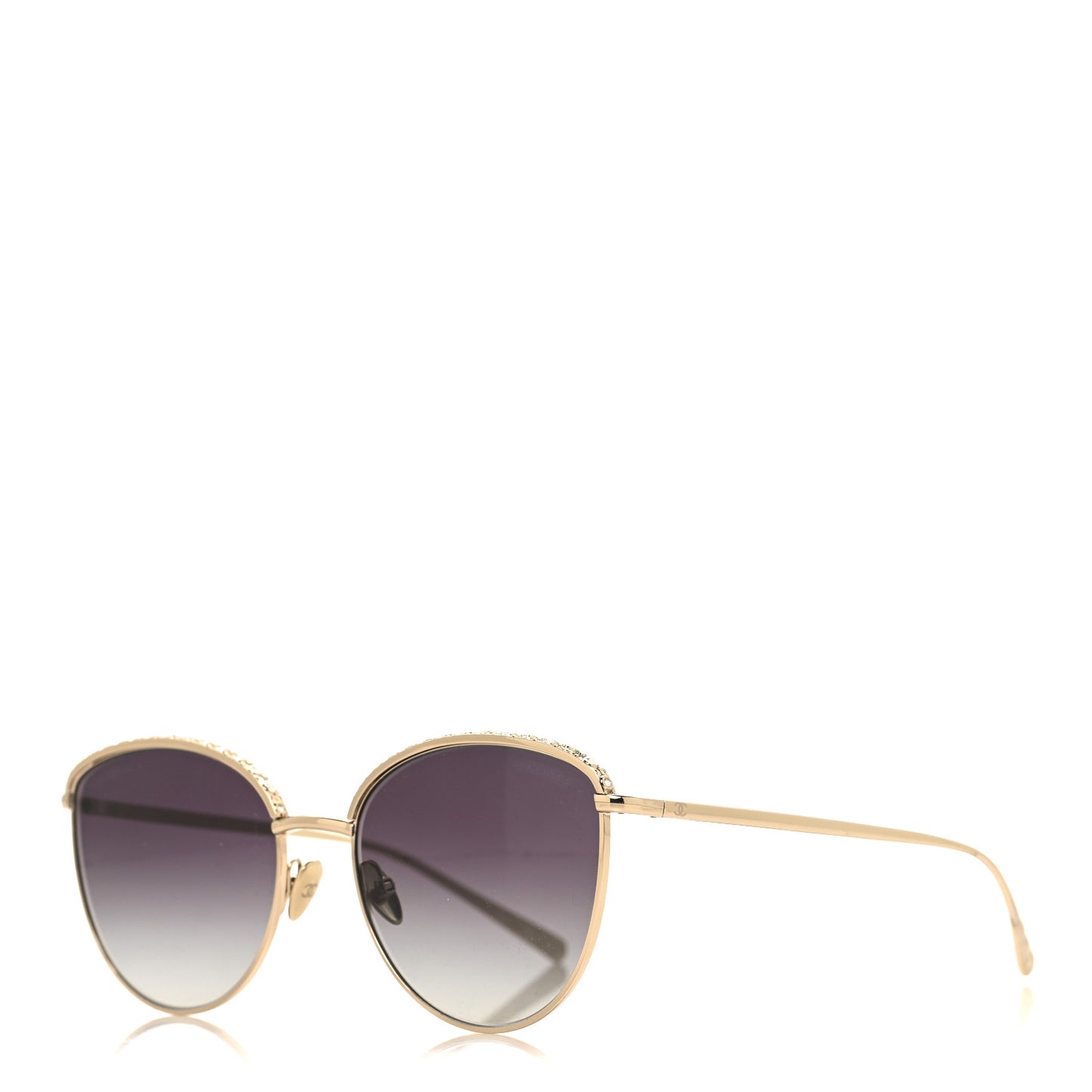 Metal Crystal Sunglasses 4258-B  Gold