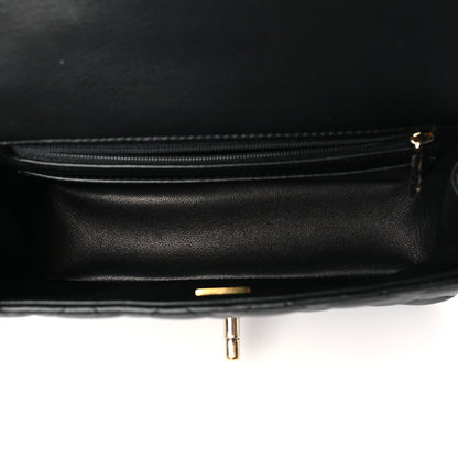 Chanel Lambskin Quilted Mini Top Handle Rectangular Flap Black 5 of 11