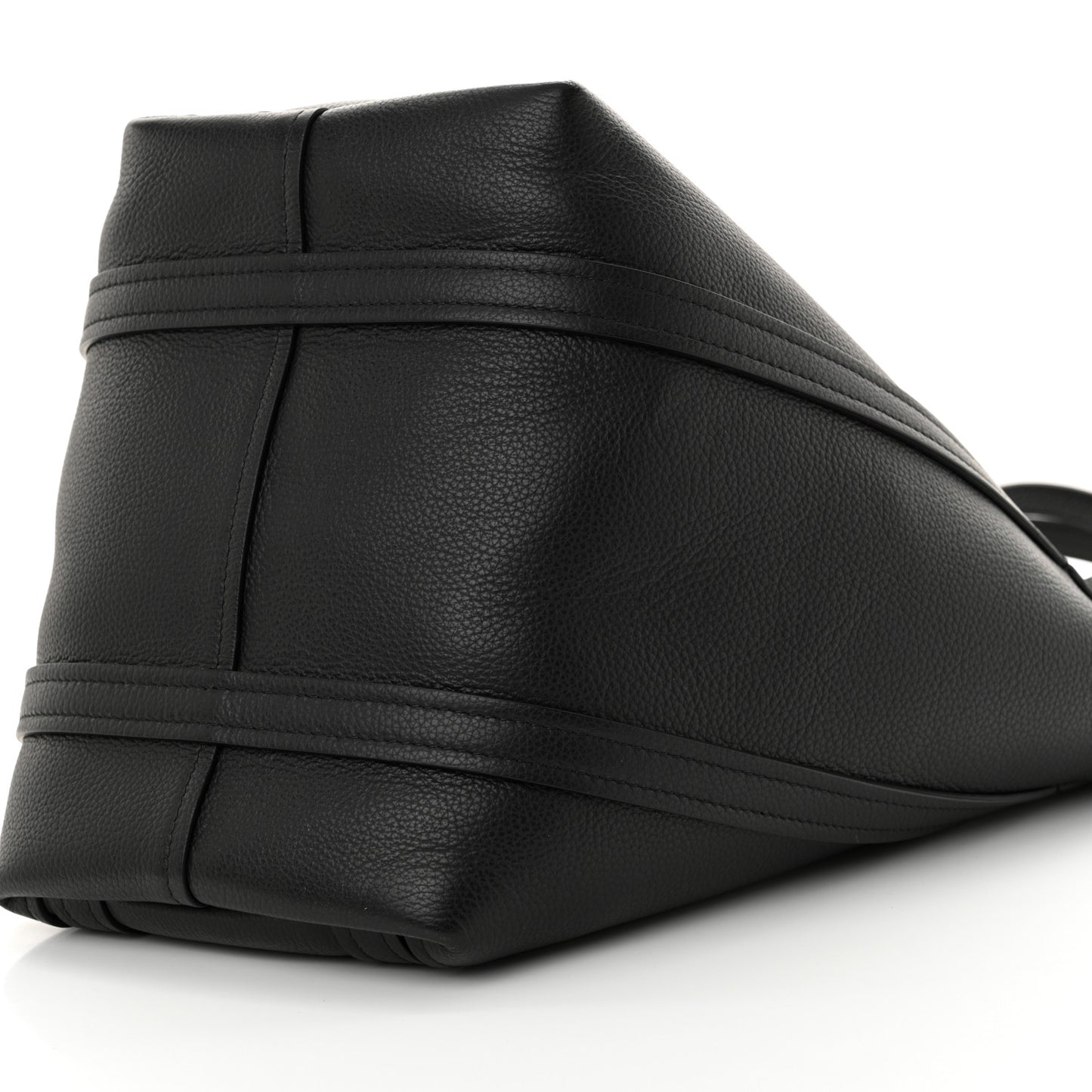 Grained Calfskin Small Everyday North South Shoulder Tote Bag Black