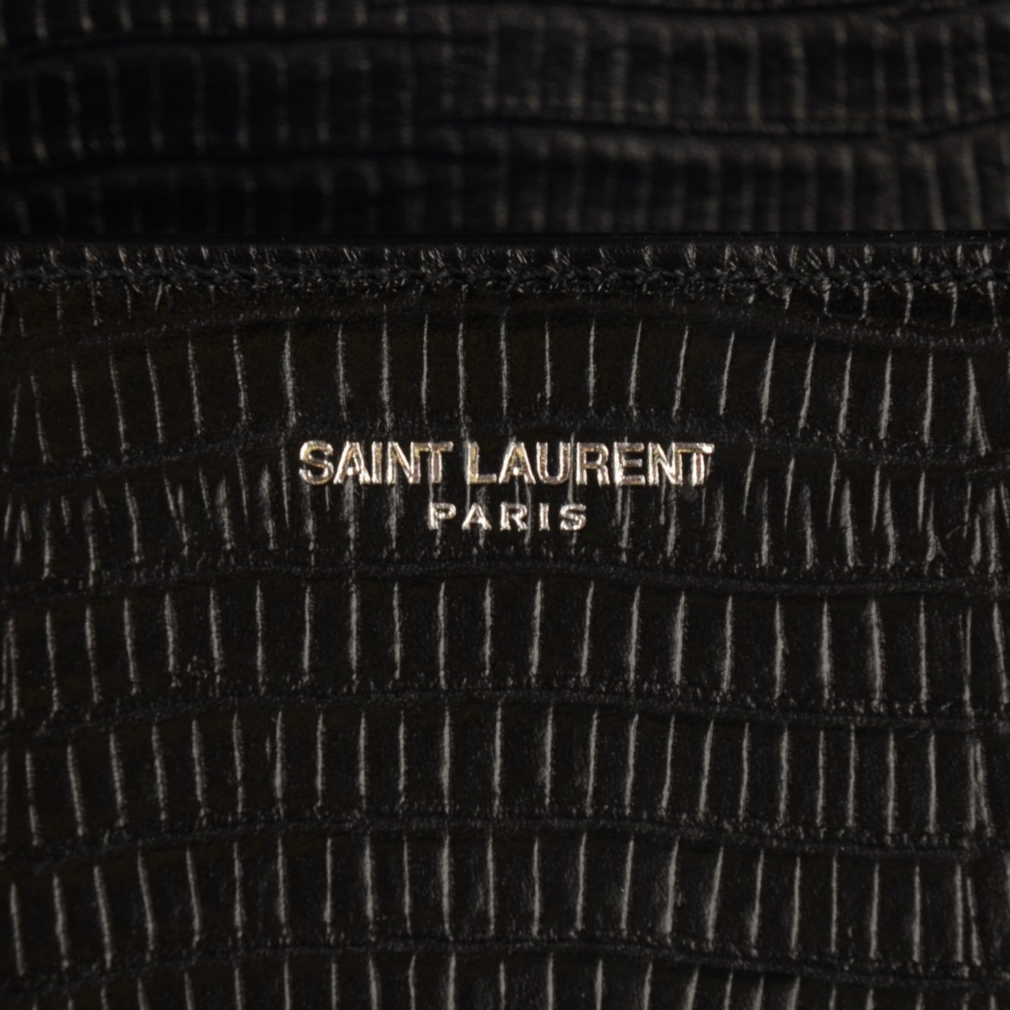 Lizard Calfskin Embossed Classic Small Monogram Universite Bag Black