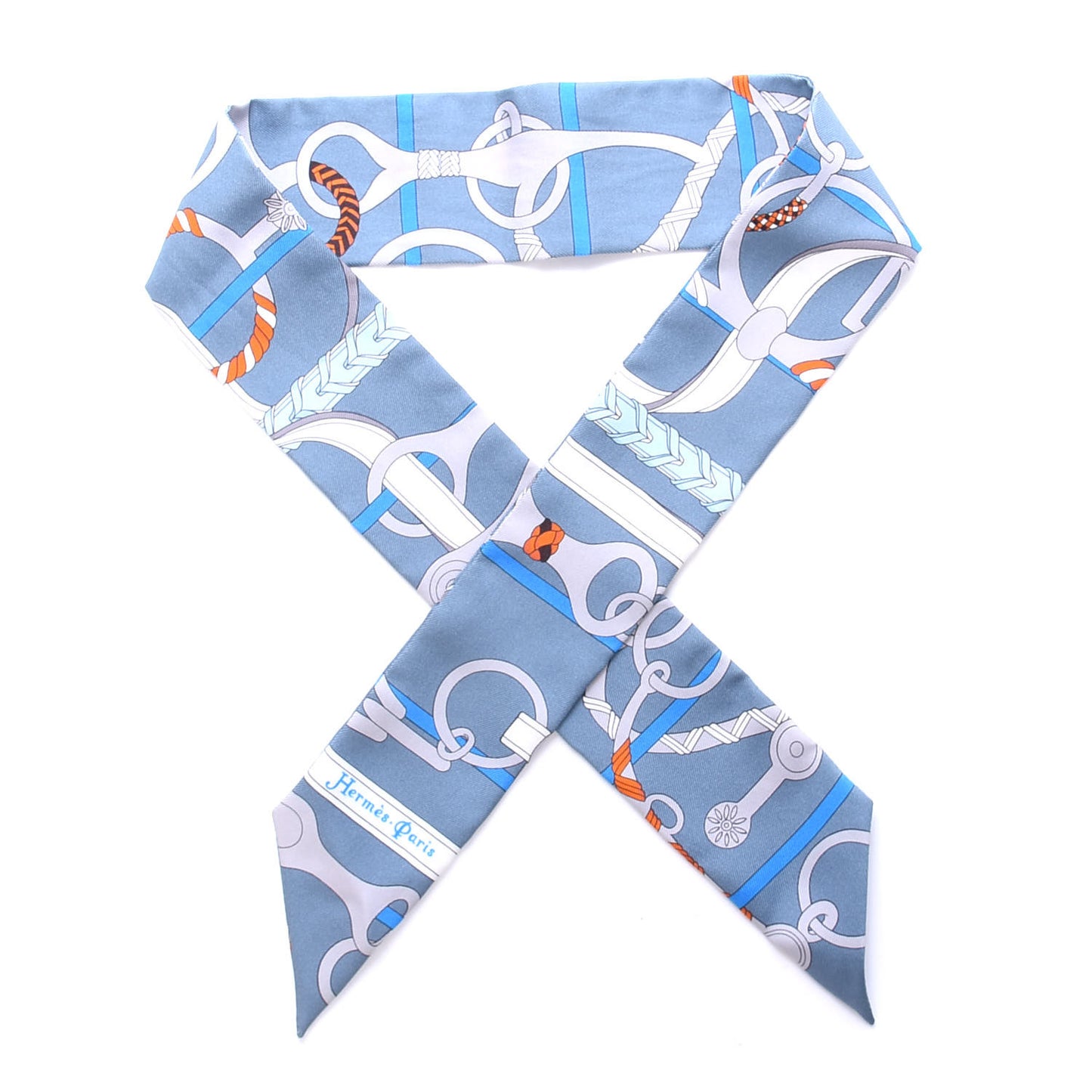 Silk Panoplie Equestre Twilly Gris Ciel Orange