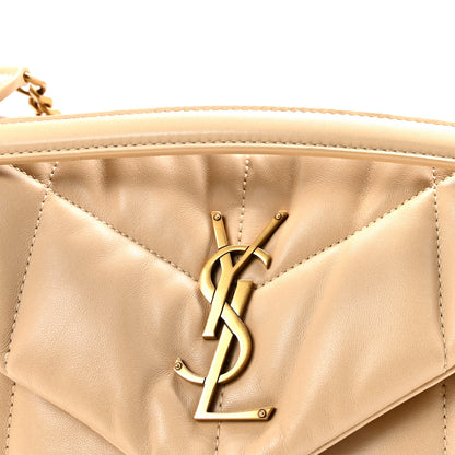 Saint Laurent Lambskin Quilted Small Loulou Puffer Monogram Chain Satchel Avorio 7 of 9