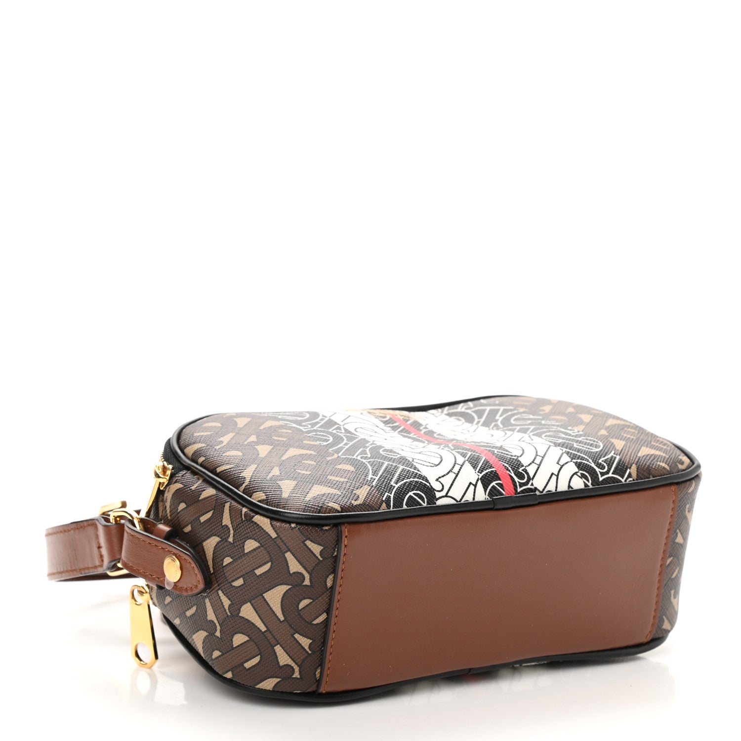 Burberry E-Canvas Monogram Stripe Micro Camera Bag Bridle Brown 4 of 10