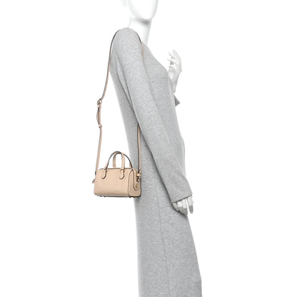 Gucci Gilbert Calfskin Jumbo GG Embossed Super Mini Top Handle Bowler Bag Beige 2 of 12