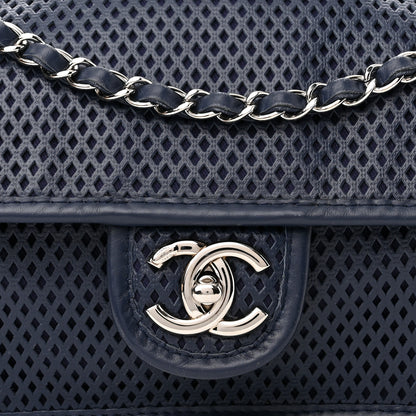 Chanel Perforated Calfskin Large Up In The Air Flap Dark Blue 9 of 15