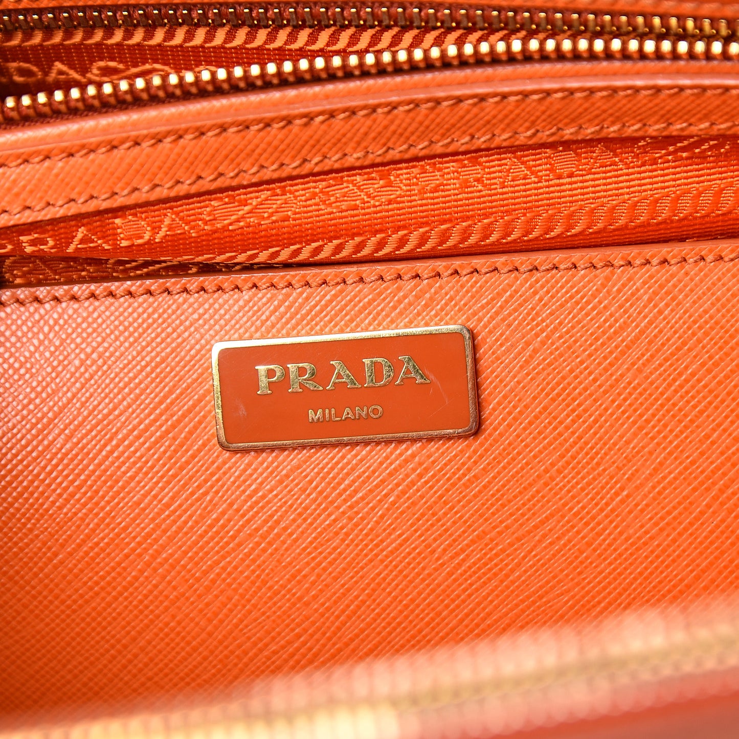 Saffiano Large Galleria Double Zip Tote Papaya