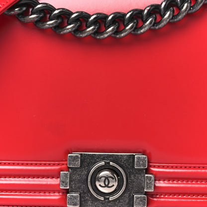 Chanel Glazed Calfskin Medium Boy Flap Red 9 of 11