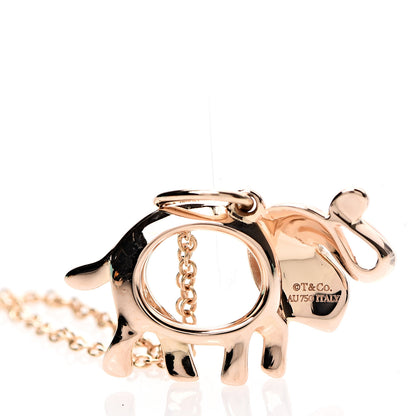 Tiffany 18K Rose Gold Diamond Save The Wild Elephant Pendant Necklace 4 of 7