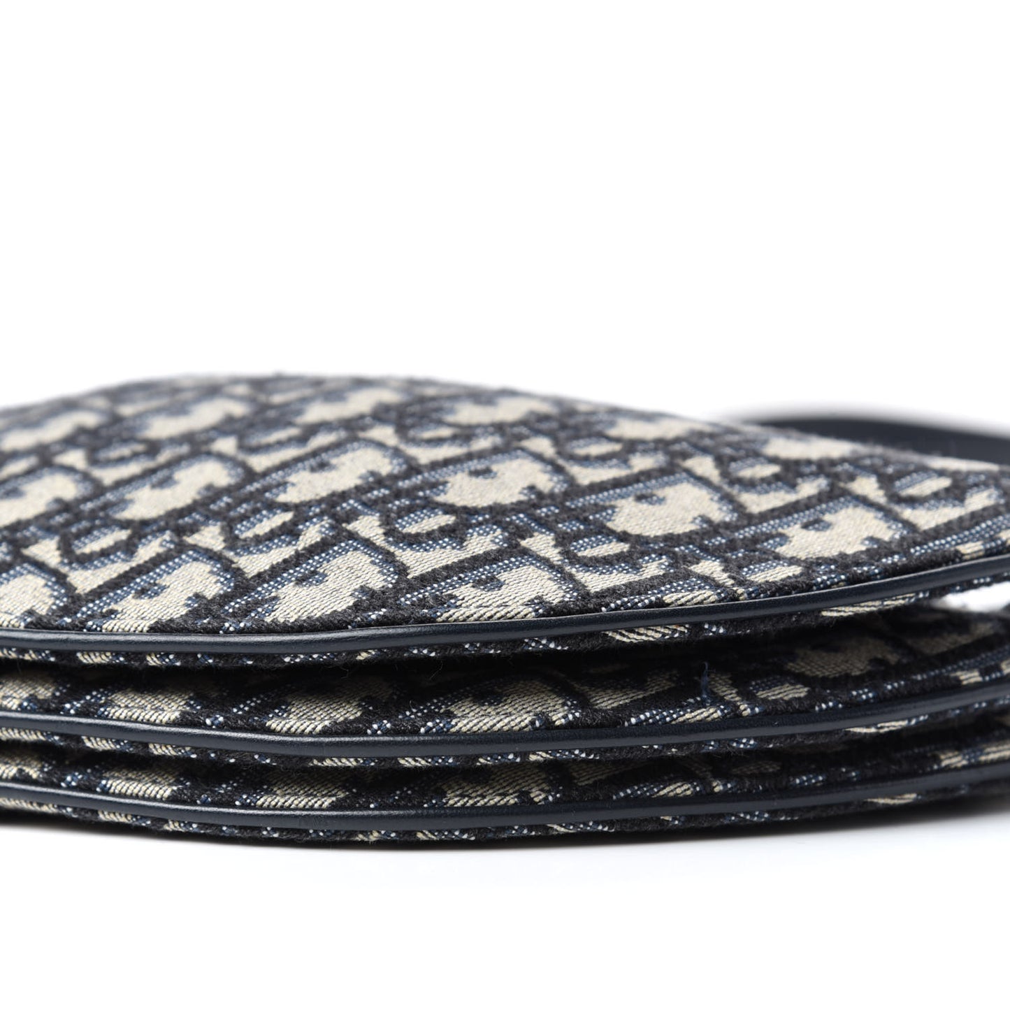 Oblique Saddle Pouch With Strap Navy Blue