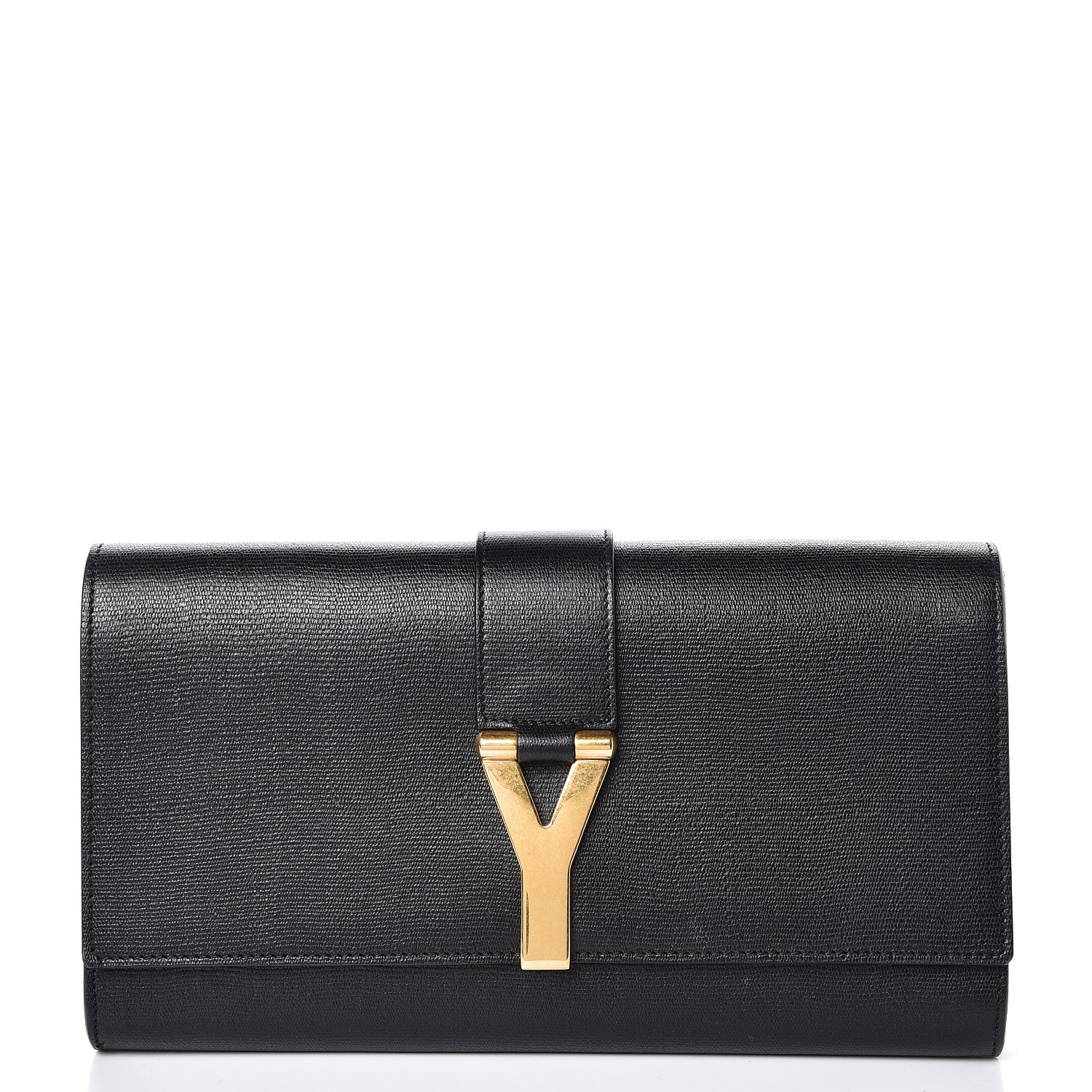 Saint Laurent Textured Calfskin Y Ligne Clutch Black 1 of 7