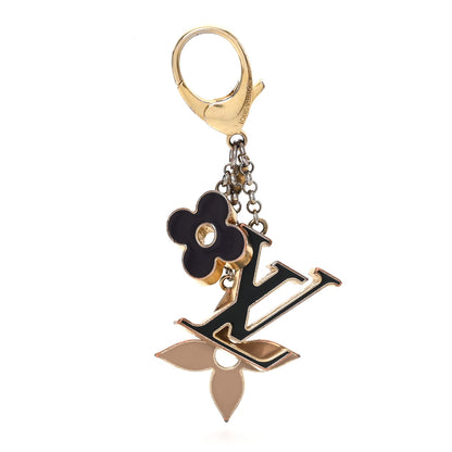Louis Vuitton Metal Enamel Fleur De Monogram Bag Charm Dore 1 of 5