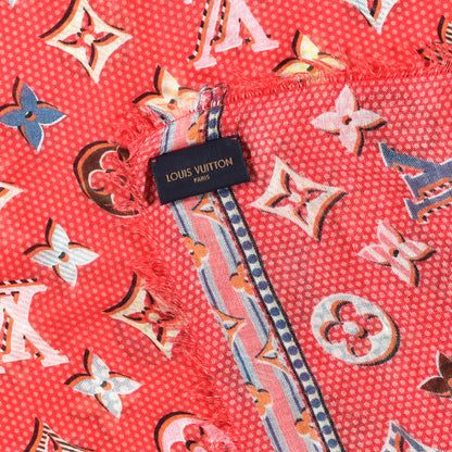 Louis Vuitton Silk Pop Monogram Shawl Red 3 of 3
