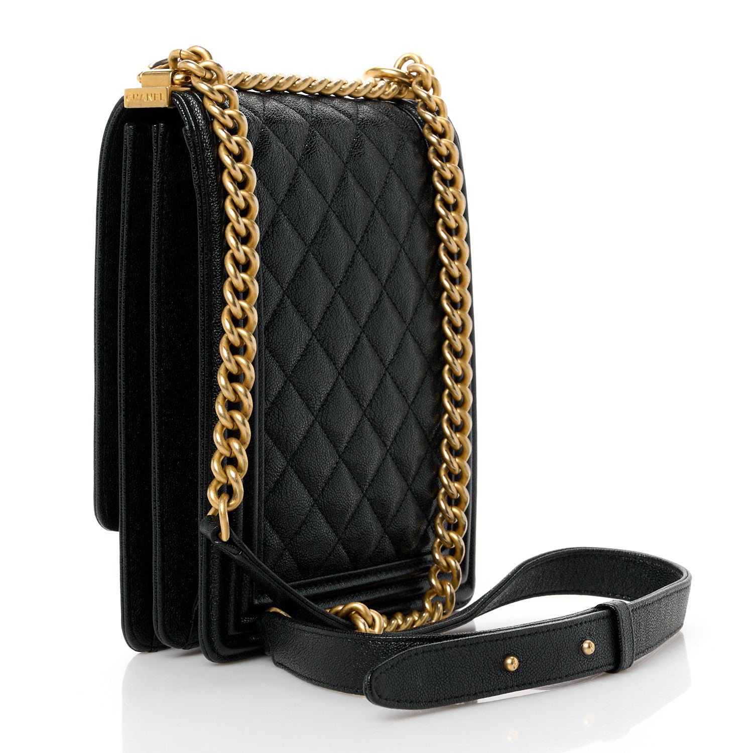Chanel Caviar Quilted North South Boy Flap Black 3 of 12