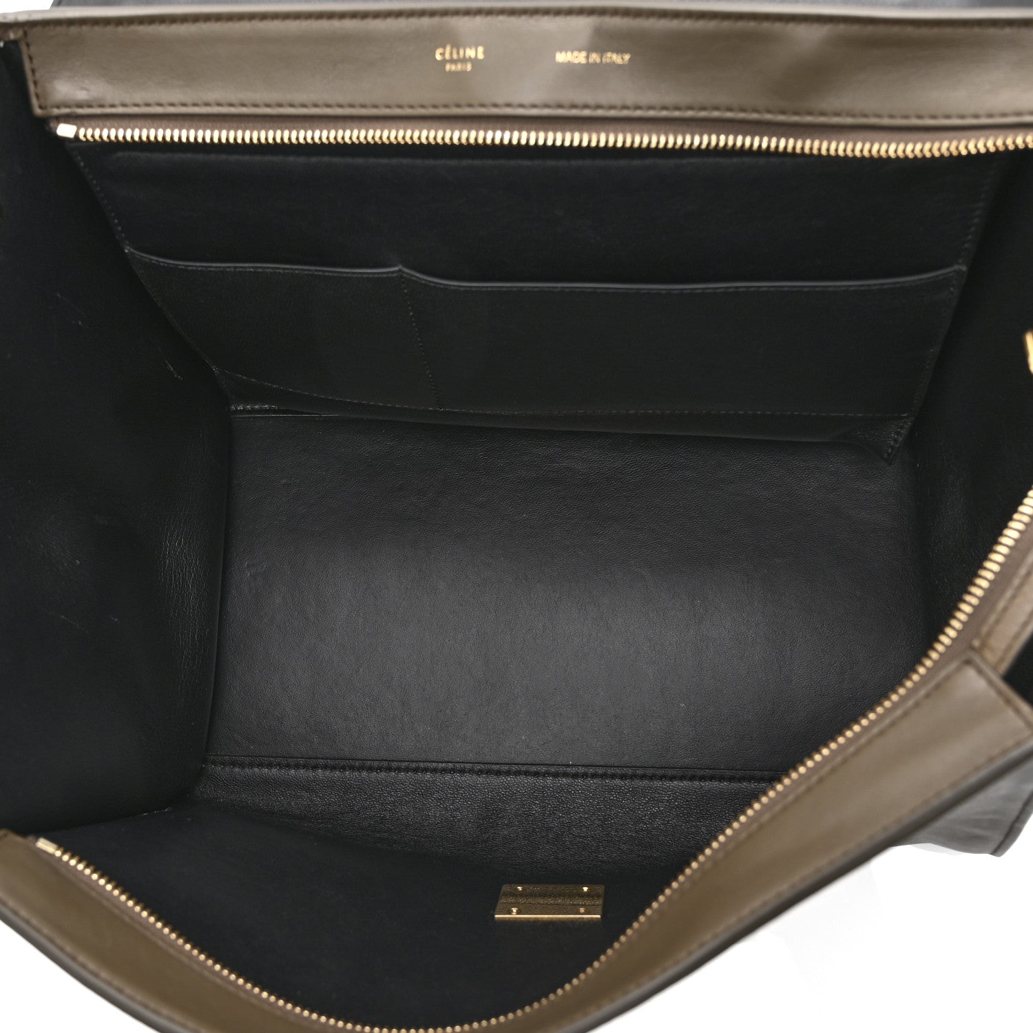 Celine Smooth Calfskin Suede Medium Tri-Color Trapeze Olive 5 of 13
